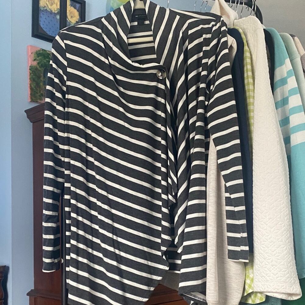 AB Studio Monochrome Striped Cardigan